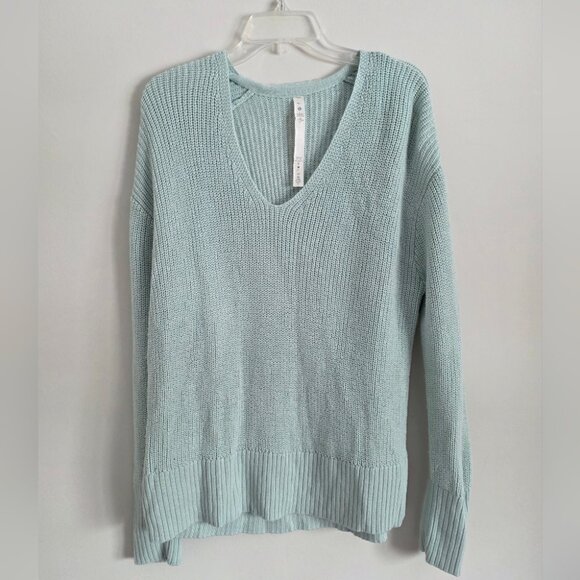 LULULEMON | MERINO WOOL V-NECK SWEATER MINT Green Sz M/L - Picture 3 of 8